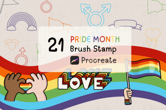 21 Brush Stamp Procreate: A Pride Month Creative Workflow
