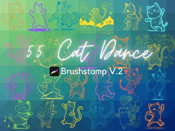 55 Cat Dance BRUSHSTAMP V.2: A Workflow Analysis for Digital Creators
