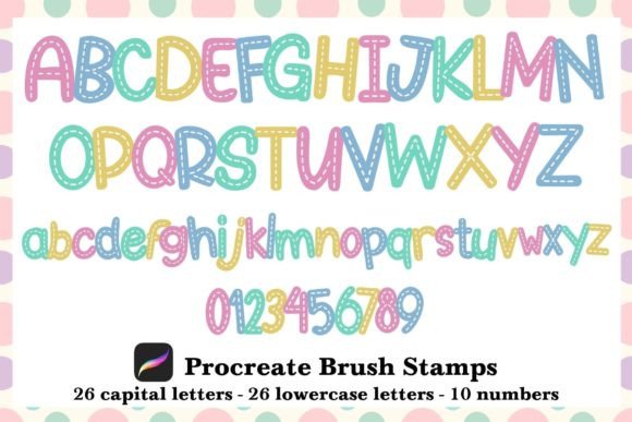 Alphabet Number Procreate Brush Stamps