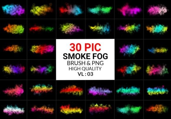 Colorful Smoke Fog Brush Png for Creative Designs