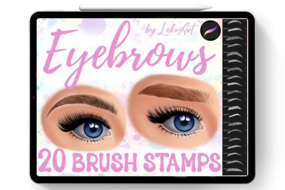 Eyebrows Brush Stamps Procreate for iPad