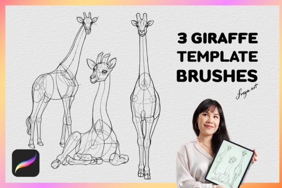 Procreate Giraffe Stamp: Templates & Textures