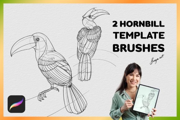 Procreate Hornbill Stamp: Precision Artistry