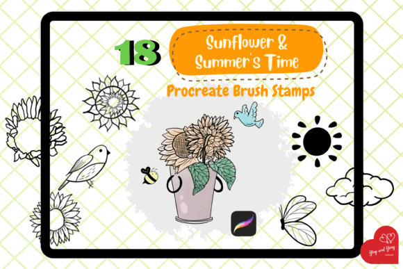 Sunflower Summer's Time Brush Stamps