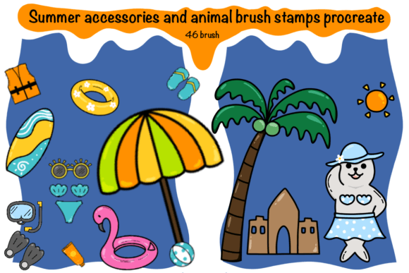 Unlocking Creative Potential with 46 Brush Summer Accessories and Animal Brush Stamp Procreate